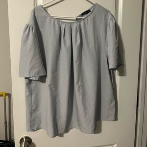 Shein curve 3X light blue blouse (needs button loop in back)